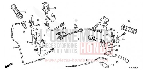 HANDLE LEVER/SWITCH/CABLE CBR125RSC de 2012